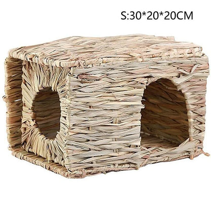 Foldable Woven Rabbit Cage Pet Small Animal Hamster Guinea Pig House