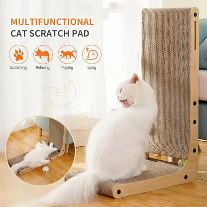 Cat Scratching Post Large L-Shape Cardboard Scraper Pet Toy