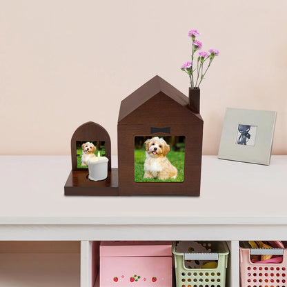Pine Acrylic Pet Urn With Two Photo Frames For Small Pet Ashes