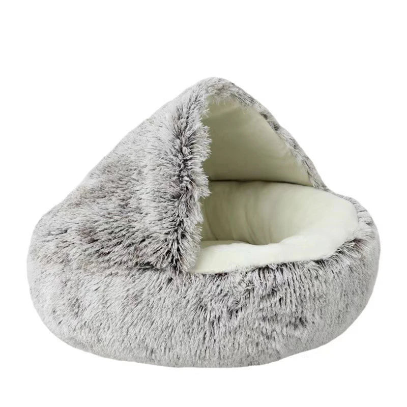 Cat Bed Pet Mattress Warm Soft Plush Round Sleeping Nest Cave